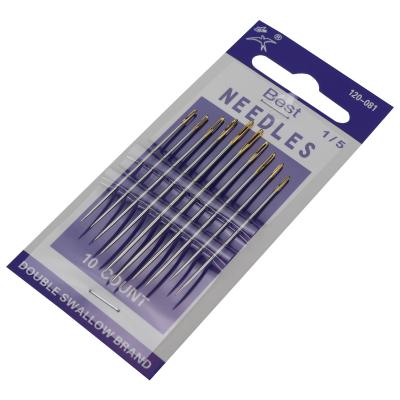 China Wholesale 10PCS Sewing Tools Needle Point Stitch Cross Needles Hands Sewing Needles Embroidery Needles With Golden Shank 120-081 for sale