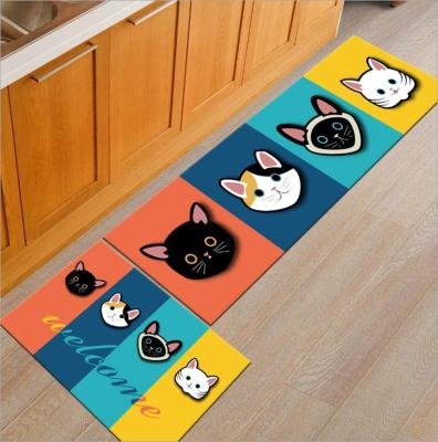 China Washable Non Skid Washable Polypropylene Blankets Home Floor Carpets Mats 2 Pieces Kitchen Mat Sets for sale