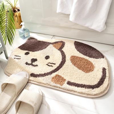 China Amazon Hot Sale Washable Bath Door Cardboard Non-slip Adorable Printing Floor Mat Dry Acrylic Covers Mat Tiles for sale