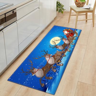 China Christmas Non-slip Custom Kitchen Mat Entrance Doormat Decorations Floor Carpet 3D Home Bathroom Non-Slip Cover for sale