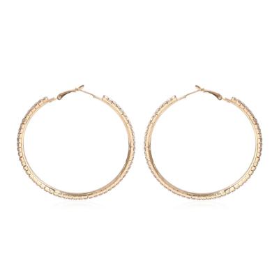 China FASHIONABLE production of earrings with round zircon bezel inlaid stainless steel earrings for sale