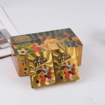 China Plastic Wholesale World Football Star Game Collection Limited Cards Gold Foil Soccer Star Ronaldo Messi Footballer Trading Card Packs for sale