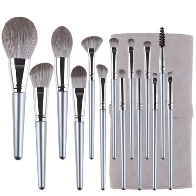 China Custom Flat Brush Vegan Makeup Brush Set Makeup Brush 14 Pcs Profession Makeup Brush Set for sale