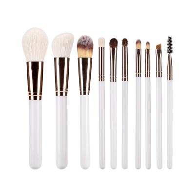 China Angular Blush 10pcs Makeup Brush High Quality Goat Hair Makeup Brushes for sale