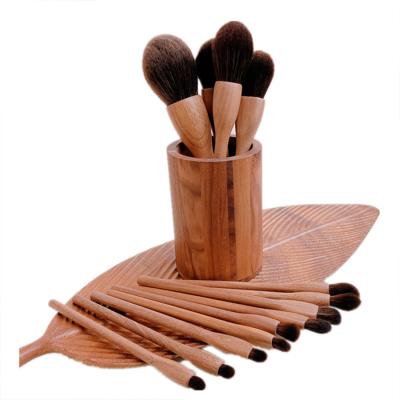 China Angular Blush High Quality Bling Wood Purse Handles Makeup Brush Set Private Wholesale 24pcs Makeup Wood Brush Set for sale