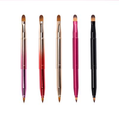 China Yellow Flat Brush Makeup Brushes Pearl Makeup Brushes Lip Brush for sale