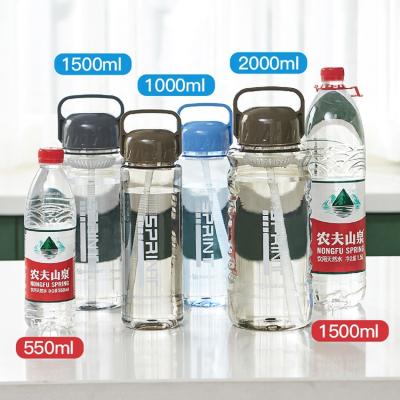 China Stocked T Sports Plastic Transparent Water Bottles With Custom Logo for sale