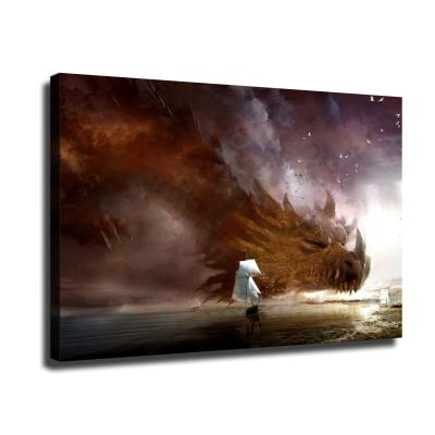 China Waterproof+ECO-Friendly Traditional Chinese Other Seascape Fishing Sailing Boat Abstract Dragon Poster Art Painting On Canvas for sale