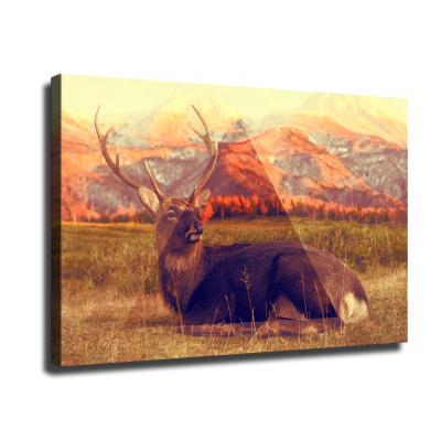 China Waterproof+ECO-Friendly Poster Wall Art Kid Canvas Deer Animal Oversized Oil Painting for sale