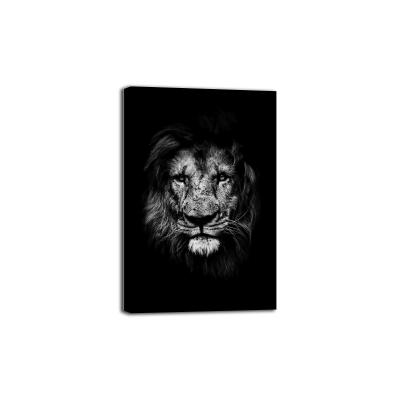 China Waterproof+ECO-Friendly Oversized Wall Art Black And White Animal African Canvas Painting for sale