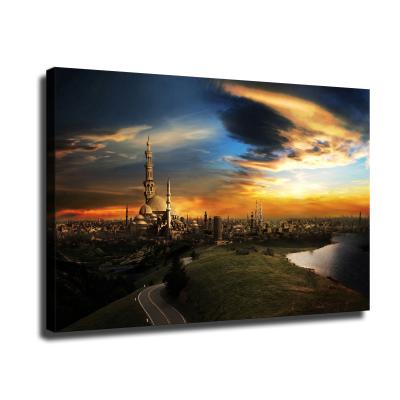 China Custom Modern Luxury Kaaba Islamische Poster Waterproof+ECO-Friendly Classic Islamic Canvas Wall Painting for sale