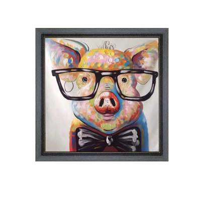 China Pig animal Art Painting On Canvas of hand CREATIVE decoration for sale