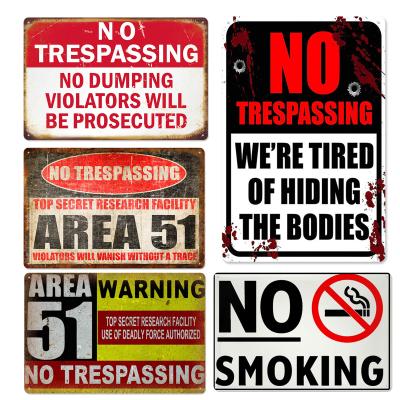 China China 2022 No Breaching Vintage Metal Tin Signs Background Wall Frameless Public Warning Decorative Hanging Painting for sale