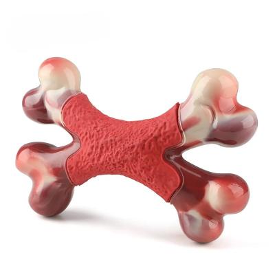 China Sustainable Top Seller Durable Non-Toxic Pet Tooth Cleaning Toys Interactive Bone Rubber Dog Chew Toys for sale