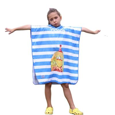 China Child safe custom made cartoon printed kids kids mask microfiber hooded bath towel for sale