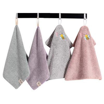 China Square QUICK DRY Bamboo Towel Crochet Embroidery Charcoal Fiber Absorbent Children's Saliva Towel Manufacturers Wholesale for sale