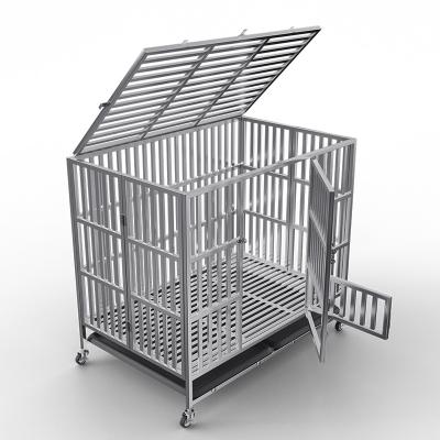 China Sustainable Dog Kennels Cage With Wheel For Indoor Outdoor Metal Cage for sale