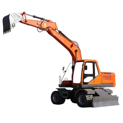 China Farm 10 T New Designed Hot Sale CE EPA Mini Electric Bucket Four Wheel Excavator Heavy Duty Wheeled Excavators for sale