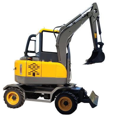 China Farm Easy Operation Good Price Mini Hydraulic Wheel Excavator With Wood Grab 3.5t 4t 5t 6t 8t 4WD Excavators for sale