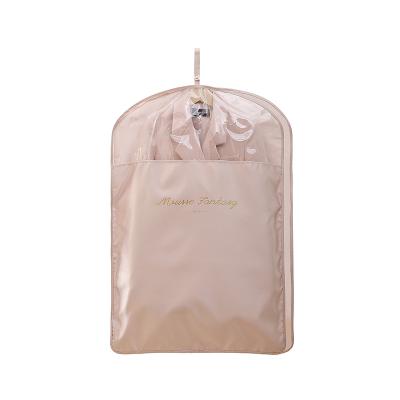 China Wholesale Custom Portable Logo Thickened Cloth Dustproof Cover Bag With Clear Satin Material Bag Cover PVC Window Ziplock Bag for sale