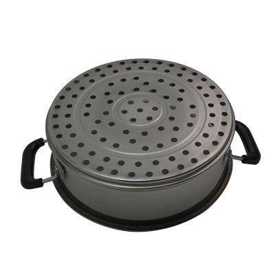 China Sustainable Factory 410 material 2 layers stainless steel steamer pot with lid for sale