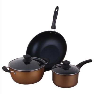 China Sustainable Cookware Set Stretch Pot Set Stainless Steel Aluminum Non-Stick Handle Home Kitchen Cookware Sets for sale