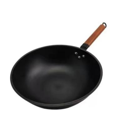 China Cast Iron New Product Cookware Kitchen Accessories Cast Iron Non Stick Chinese Frying Wok Pan for sale