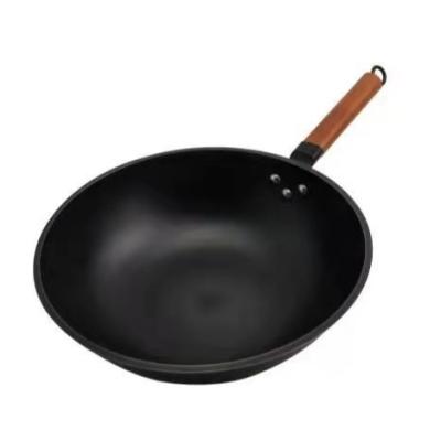 China Hot Sale 32cm Cast Iron Other Pan Carbon Steel Iron Cookware Griddle Hand Non Stick for sale