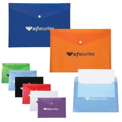 China Custom Plastic PVC Poly Letter Size Document Envelope One Pocket Folders With Logo for sale