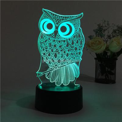 China Innovative Cute Baby Decoration Night Light Magic Visual Night Light In Owl Shape for sale