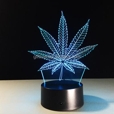 China Maple Leaf Decoration Best Gift Illusion Gift Lamp Children Visual Night Light for sale