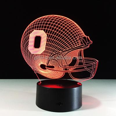 China Decoration NFL Helmet Gift Touch And Press Power Button 3D Kids Night Light For Decoration for sale