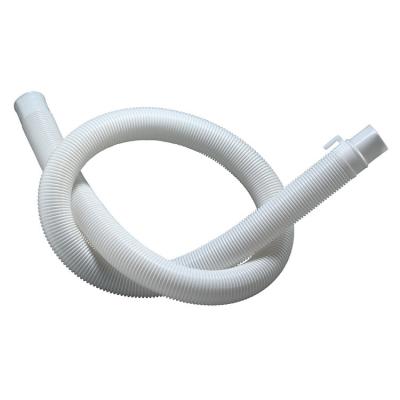 China Commercial White 1M Drain Pipe Extension Corrugated Discharge Hose with Hook for Washing Machine Spare Parts for sale