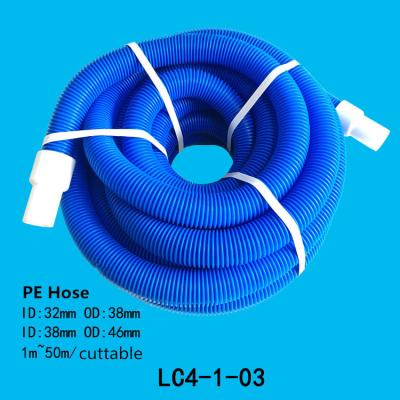 China High Quality ID 1.5inch Cuttable Vacuum Cleaner Hose For Swimming Pool With Connector LC4-1-03 for sale