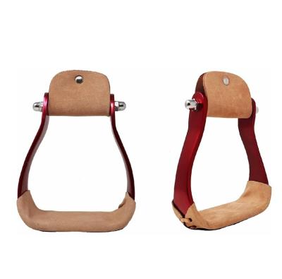 China FREE SAMPLE Comfortable Western Horse Spike Red Aluminum Barrel Racing Stirrups for sale