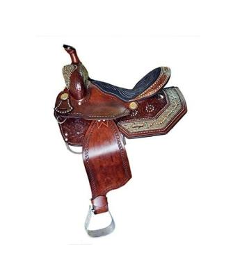 China FREE SAMPLE Youth Heavy Duty Child Premium Leather Western Barrel Racing Miniature Horse Saddle for sale