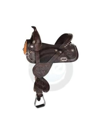 China FREE SAMPLE Adult Western Barrel Heavy Duty Racing Premium Leather WOODED Trail Horse Saddle Spike for sale