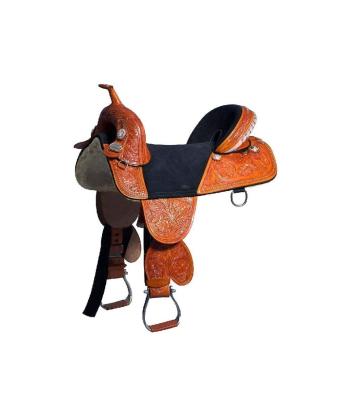 China FREE SAMPLE Adult Western Trail Barrel Heavy Duty Racing Premium Leather WOODED Horse Saddle for sale