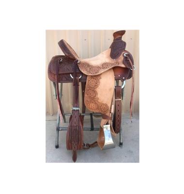 China FREE SAMPLE Wade Tree A Heavy Duty Fork Western Ranch Work Horse Premium Leather Roping Saddle for sale