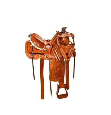 China FREE SAMPLE Heavy Duty Western Leather Horse Saddle With Accessories for sale