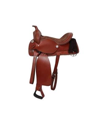 China FREE SAMPLE Heavy Duty Premium Leather Western Barrel Horse Racing Saddle 14-18 Inch Seat Adult Size for sale