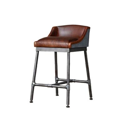 China Wholesale Antique Vintage Industrial Leather Bar Stool Metal Restaurant Bar Stool for sale