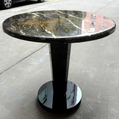 China Black round marble top dining table for restaurant black round marble top dining table for restaurant for sale