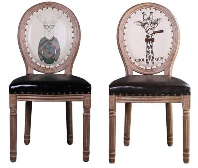 China Vintage Wood Chair Classic Carved Round Back With Armrest Solid Wood Dining Chair for sale