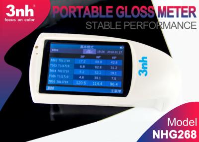 China Digital Portable Gloss Meter NHG268 480*320 Resolution 3NH 20 60 85 Degree Measuring Angle for sale