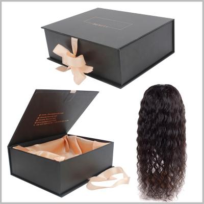 China Custom Recyclable Luxcury Round Logo Hair Extension Packaging Custom Made for sale