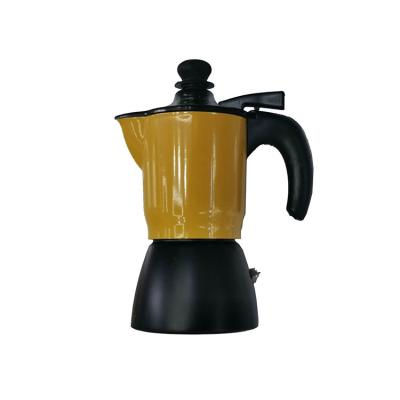 China Espresso Available High Quality Eco-friendly Mini Moka Coffee Maker Pot Yellow for sale