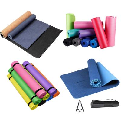 China Custom Eco-Friendly Tape Cork Tapete Yoga Pilates Mat Yogamat Matt Set With Bags OEM Workout Exercise Fitness Sports Nbr PVC PU Suede for sale