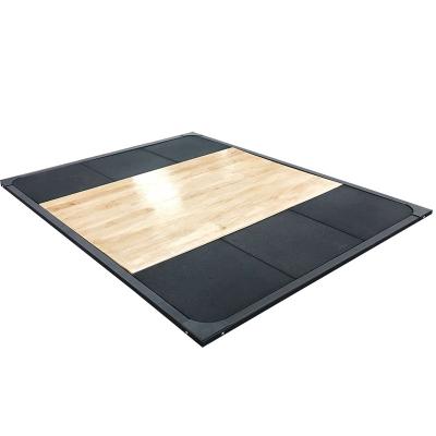 China Wooden Wooden Weightlifting Deadlift Platform Gym Equipment Rectangular Plataforma De Levantamiento Halterofilia for sale