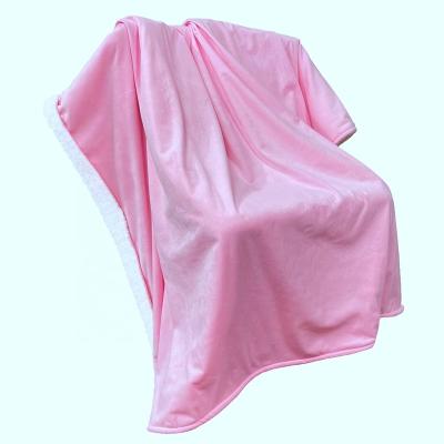 China Wholesale Custom Thick Warm Sherpa Plush Flannel Throw Pet Folded Portable Coral Fleece Blanket Mink Blanket for sale